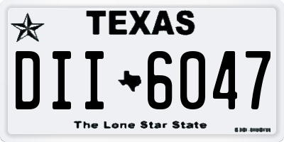 TX license plate DII6047