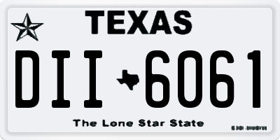 TX license plate DII6061