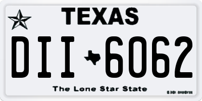 TX license plate DII6062
