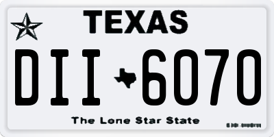 TX license plate DII6070