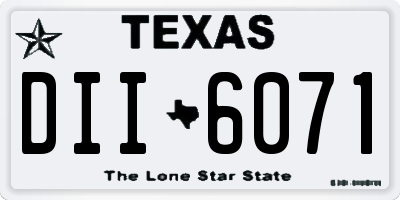 TX license plate DII6071