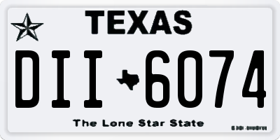 TX license plate DII6074