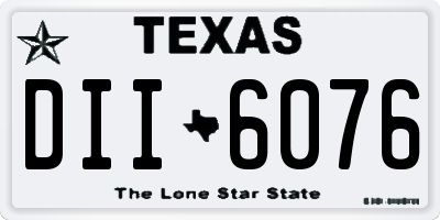 TX license plate DII6076