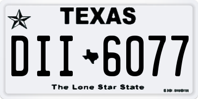TX license plate DII6077