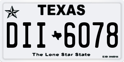 TX license plate DII6078