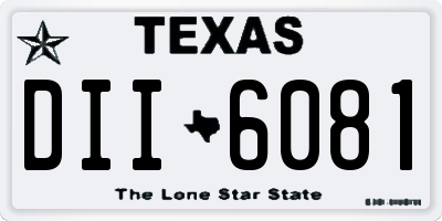 TX license plate DII6081