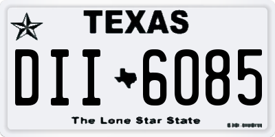 TX license plate DII6085