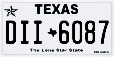 TX license plate DII6087