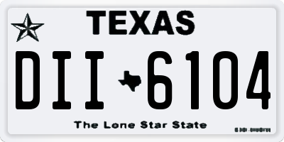 TX license plate DII6104