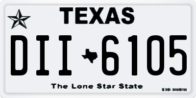 TX license plate DII6105