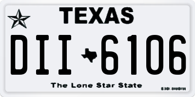 TX license plate DII6106