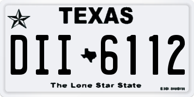 TX license plate DII6112