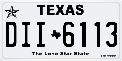 TX license plate DII6113