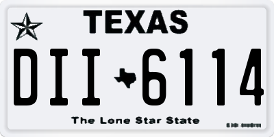 TX license plate DII6114