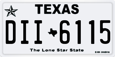 TX license plate DII6115