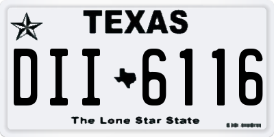 TX license plate DII6116