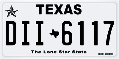TX license plate DII6117