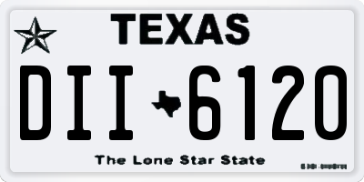 TX license plate DII6120