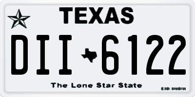 TX license plate DII6122
