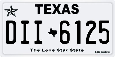 TX license plate DII6125