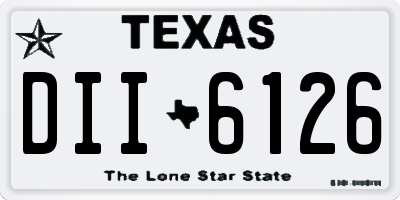 TX license plate DII6126