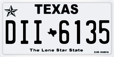 TX license plate DII6135