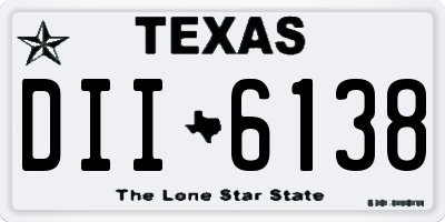 TX license plate DII6138