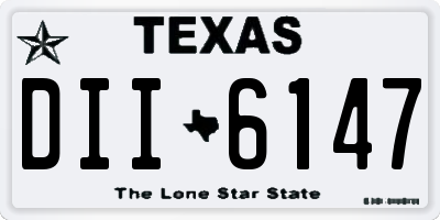 TX license plate DII6147