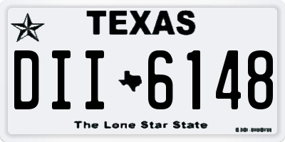 TX license plate DII6148