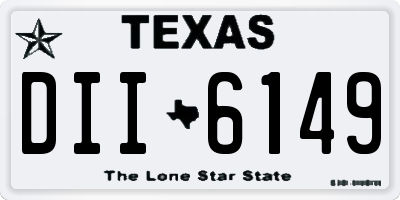 TX license plate DII6149