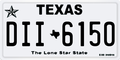 TX license plate DII6150