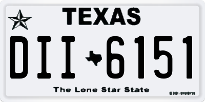 TX license plate DII6151