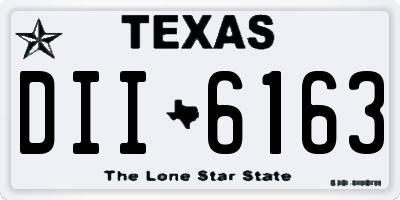 TX license plate DII6163