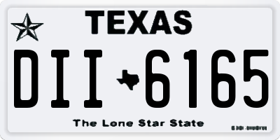 TX license plate DII6165