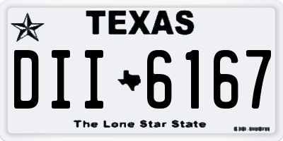 TX license plate DII6167