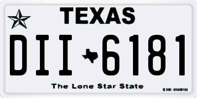 TX license plate DII6181