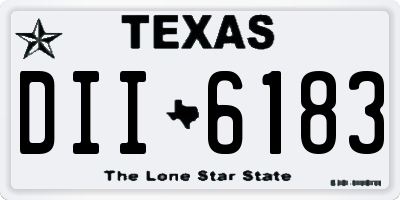 TX license plate DII6183