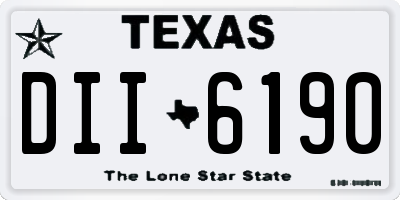 TX license plate DII6190