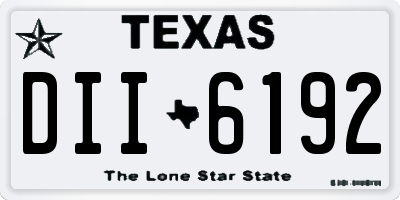 TX license plate DII6192