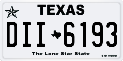 TX license plate DII6193