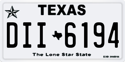 TX license plate DII6194