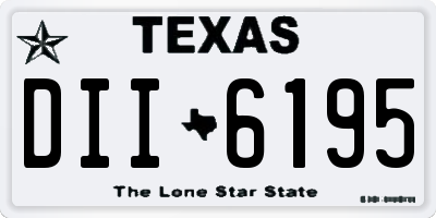 TX license plate DII6195