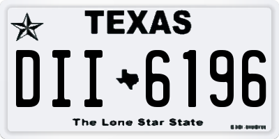 TX license plate DII6196