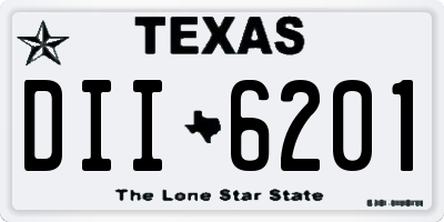 TX license plate DII6201