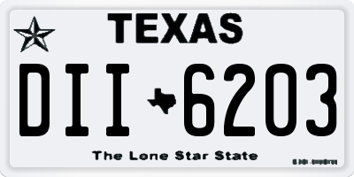 TX license plate DII6203