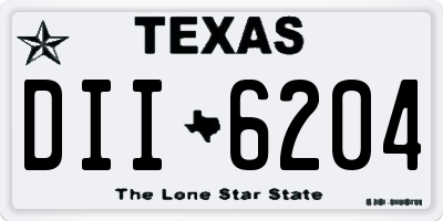TX license plate DII6204