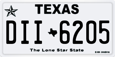 TX license plate DII6205