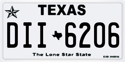 TX license plate DII6206