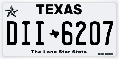 TX license plate DII6207