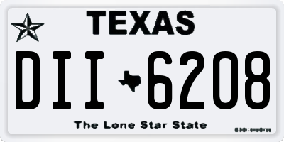 TX license plate DII6208